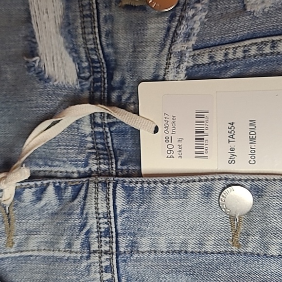 LTJ Distressed Denim Jacket. NWT - Picture 6 of 8